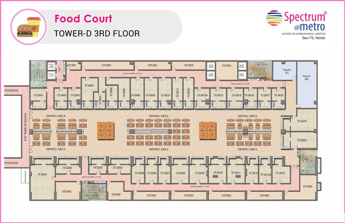 Spectrum Food Court retail floor plan Map